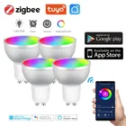 Zigbee 3,0 GU10 умный светильник лампа 5 Вт RGBCW Светодиодный точечный светильник s TuyaSmartThings APP голосовой пульт дистанционного управления Управление работать с Alexa Google Home