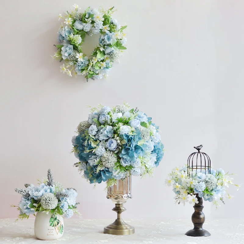 

Artificial Flower Fresh Simulated Flower Art Bird Cage Potted Ornaments Wedding Check-in Table Flower Set Home Desktop Decor