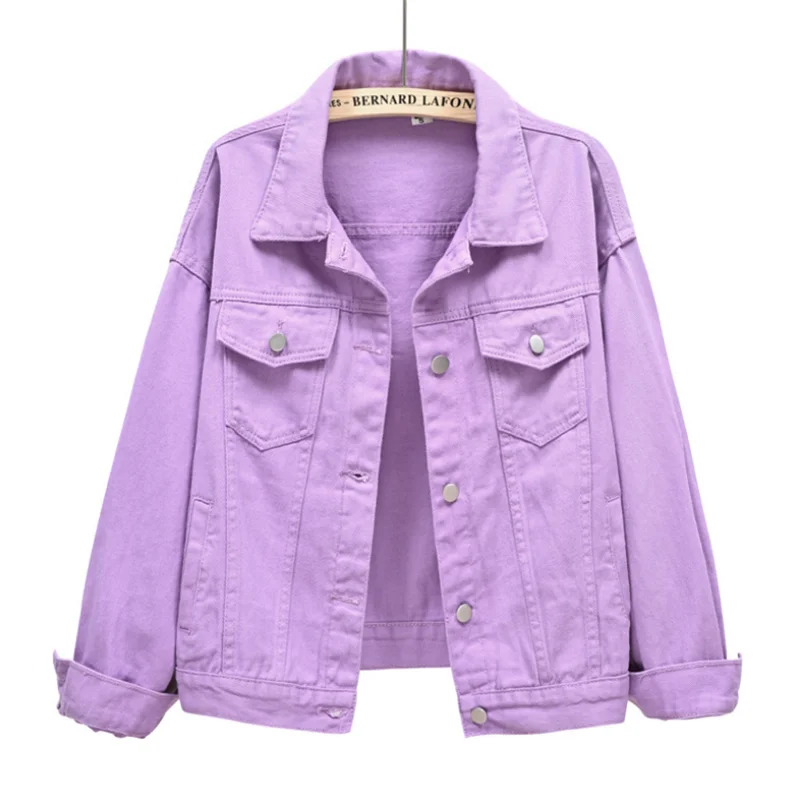 Женская джинсовая куртка и пальто осень 2021 яркие цвета повседневная короткая |