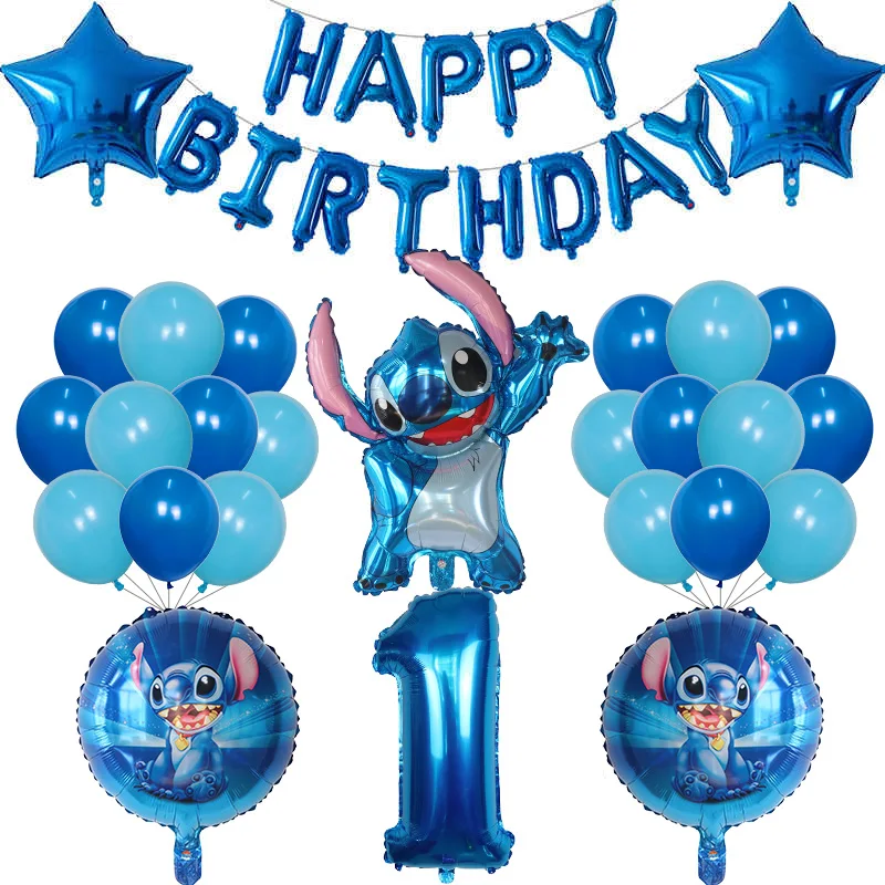 

39pcs/set Cartoon Lilo Stitch Foil Helium Balloon 30 inch Number Foil Balloons 1st Kids Birthday Party Decorations Baby Shower