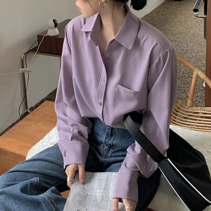 

Autumn Plus Size Vintage Cardigan Long Sleeve Shirt Women Korean Pink Top Casual Office Elegant Women Shirts Blouses Blusa 11427