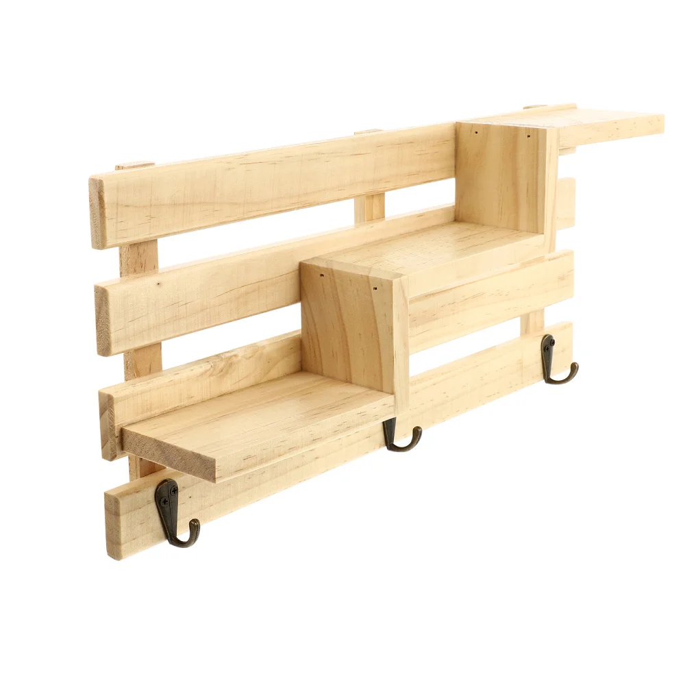 

1pc Useful Hanging Hooks Rack Durable Rail with Three Hooks Storage Hook Rack