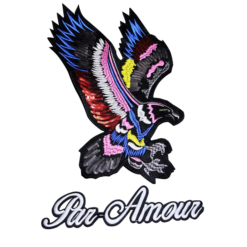 Изящный большой орел Крылья Вышивка Патчи Железный патч для одежды куртка