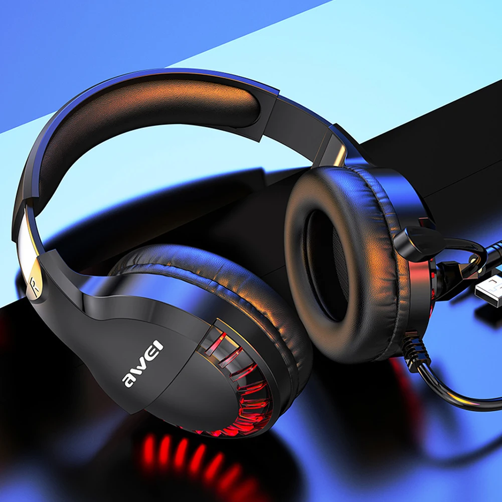 

ES-770i Wired Gaming Headset Over Ear Deep Bass Stereo Headphones Computer Virtual Sound Gaming Phone Headset with Mic