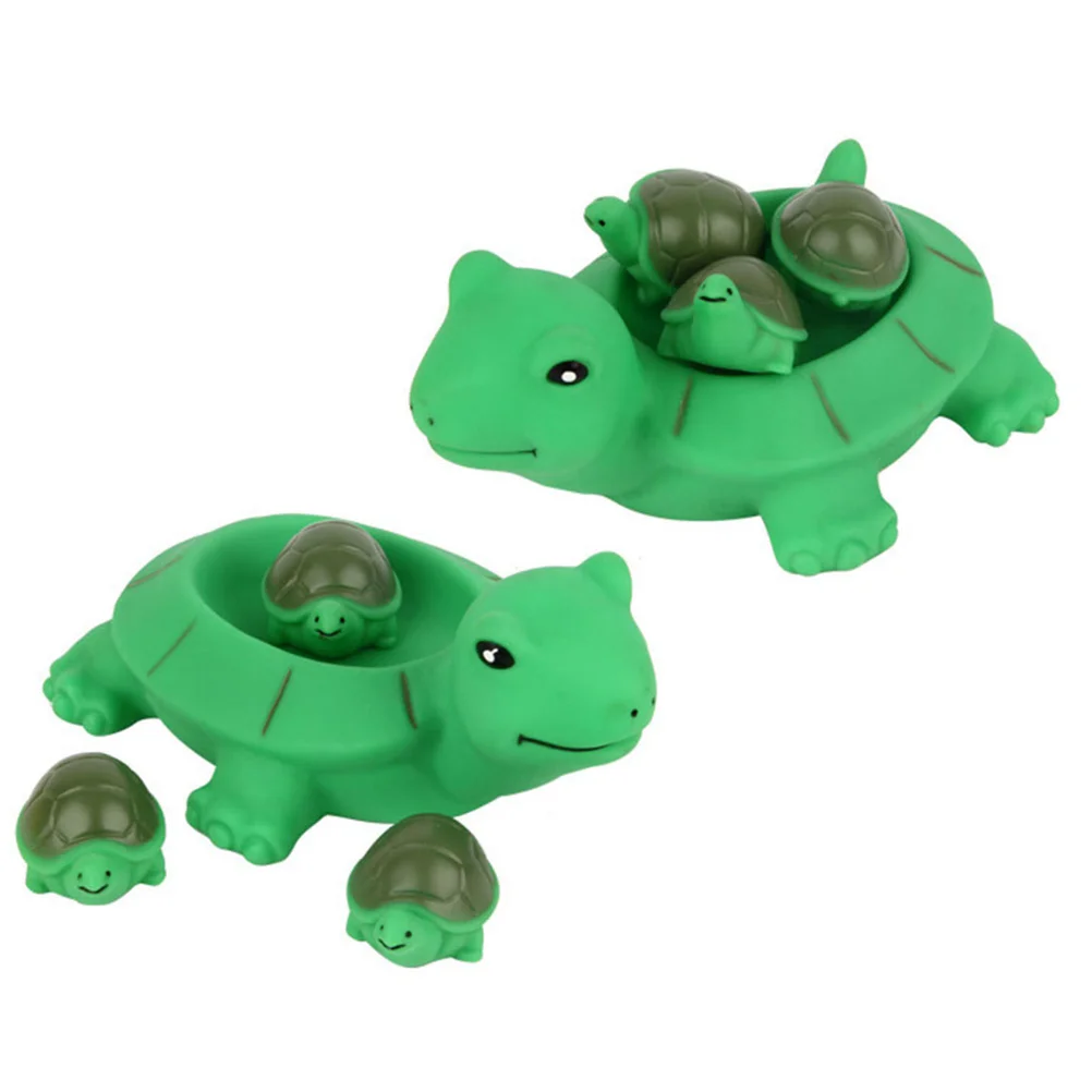 4Pcs Bath Toys Animals Water Spraying Squeaker Fun Turtle Family Bathtub for Babies Toddlers Kids (Green) |