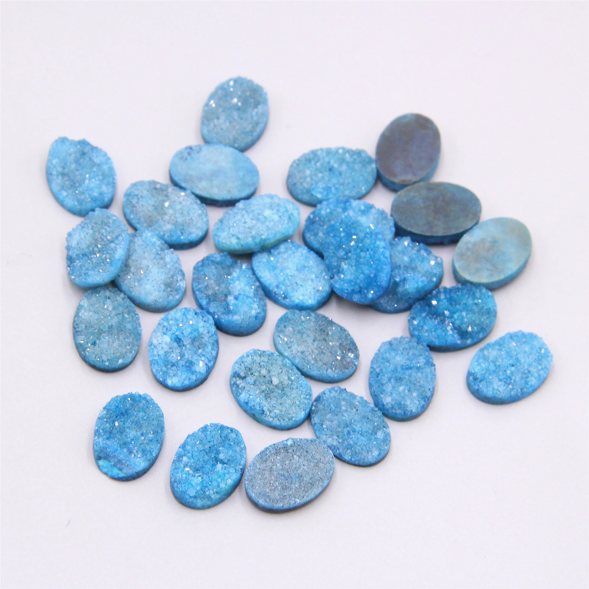 4 шт. натуральный синий кулон agates Druzy Шарм плоский кабошон Овальные Кабошоны