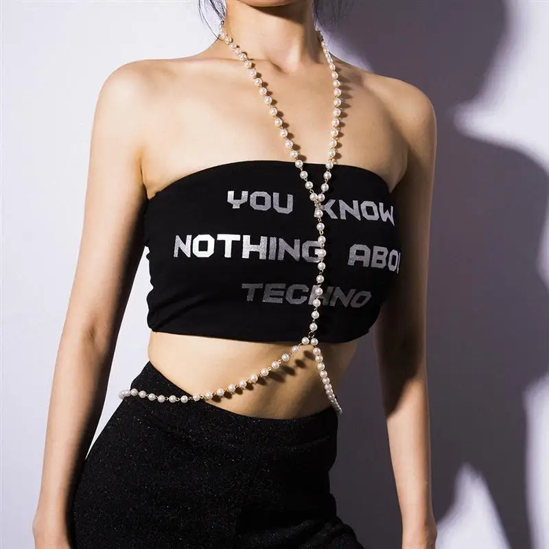 Женское Ожерелье цепочка с имитацией жемчуга|Украшения для тела| |