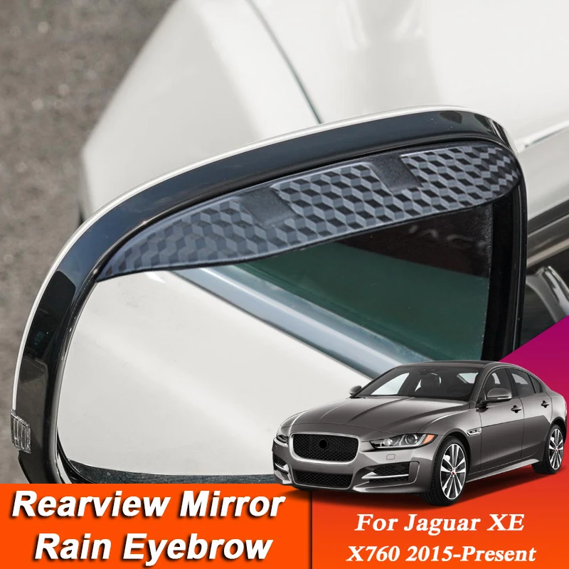

2pcs Car-styling For Jaguar XE X760 2015-Present Carbon Fiber Rearview Mirror Eyebrow Rain Shield Anti-rain Cover Accessory