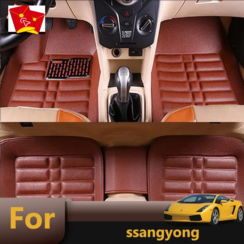 Автомобильный напольный коврик для ног ssangyong rexton kyron korando actyon водонепроницаемые