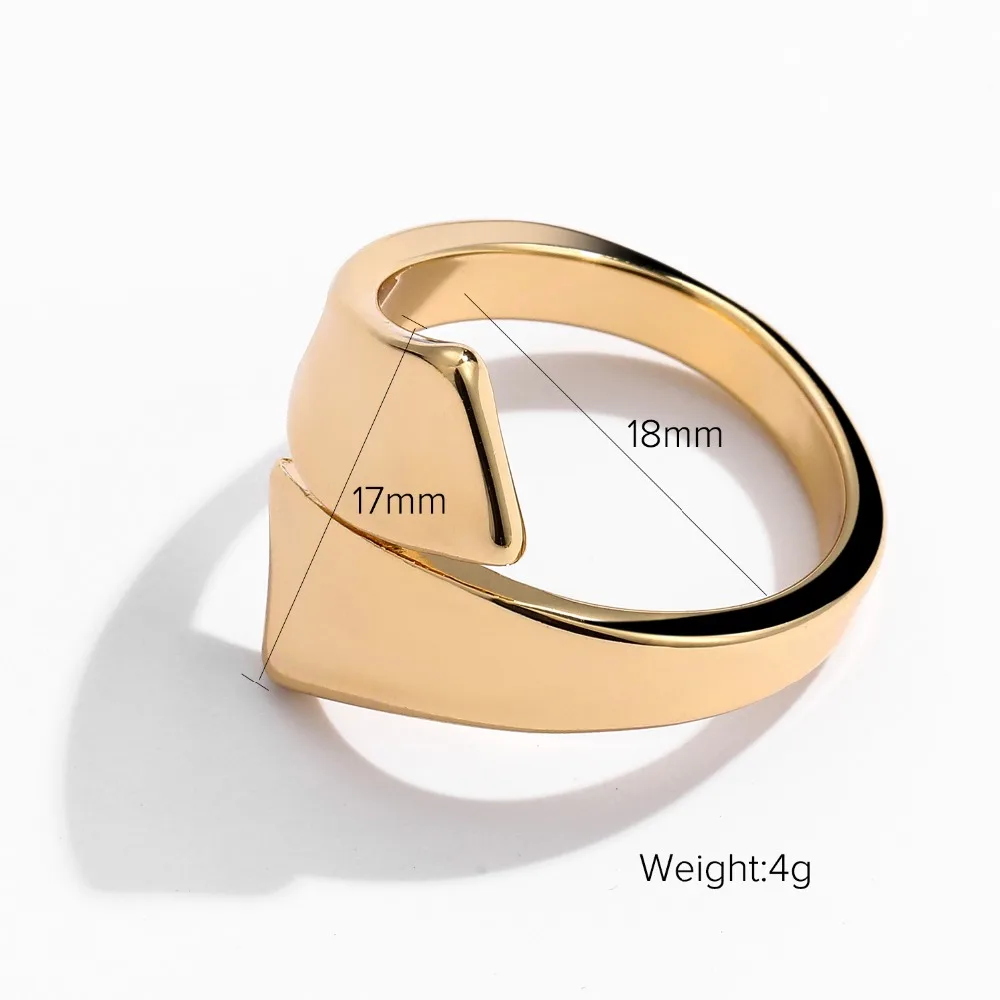 Женское кольцо с геометрическим узором INS золотистого цвета из латуни вечерние