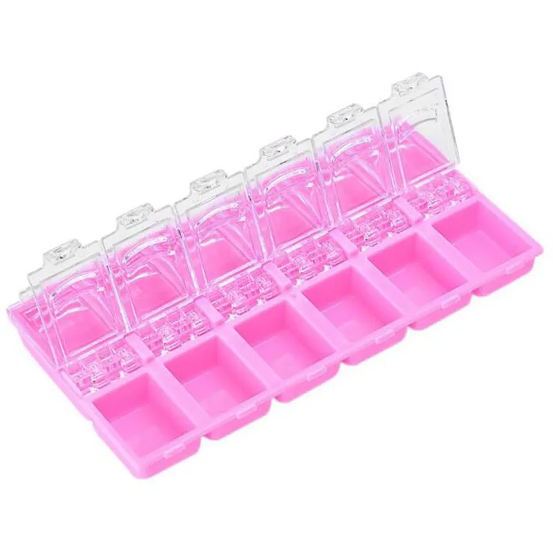 Акрил Дизайн ногтей коллекцию украшений коробка 12 Сетки для хранения горный