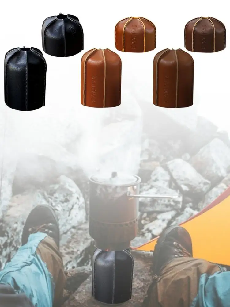 

Outdoor ​Gas Tank Cover Leather Case Tank Protective Case Fuel Cylinder Storage Bag Canister Cover Portable for Camping Access