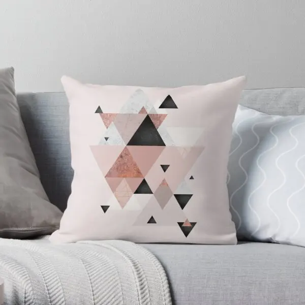 

Geometric Compilation In Rose Gold And B Printing Throw Pillow Cover Wedding Car Anime Fashion Waist Pillows not include
