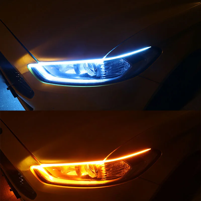 2pcs car DRL LED daytime running lights auto flow turn signal kit accessories for Ford Focus Fusion Escort Kuga Ecosport Fiesta |