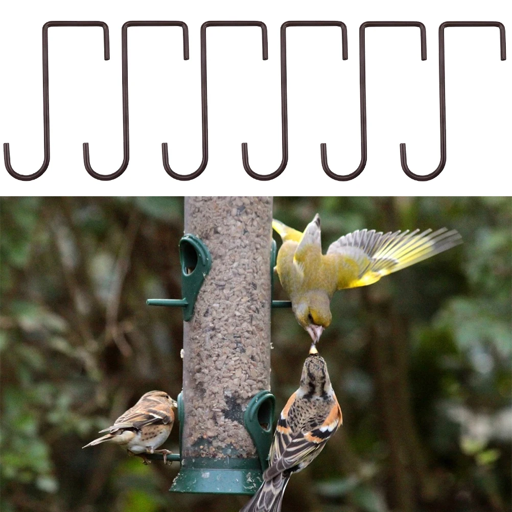 

6 шт. 2x6 дюймов многофункциональные крючки для забора, крючки для патио, металлические вешалки для подвесного освещения, кормушка для растен...