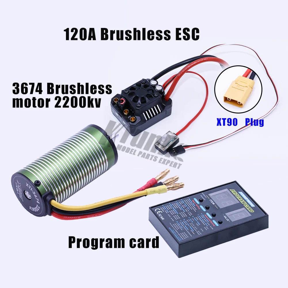 2200KV XT90 plug X-team 3674 бесщеточный мотор+ EZRUN Max10 120A RTR ESC водонепроницаемый бесщеточный ESC для 1/10 SCT грузовик Moster грузовик RC автомобиль - Цвет: 2200KV XT90 plug