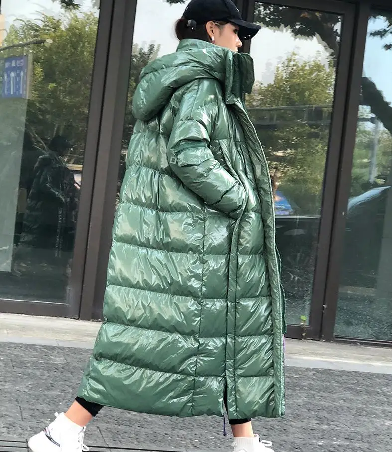 Зимние Модные женские пуховики хлопковые куртки блестящая теплая парка х