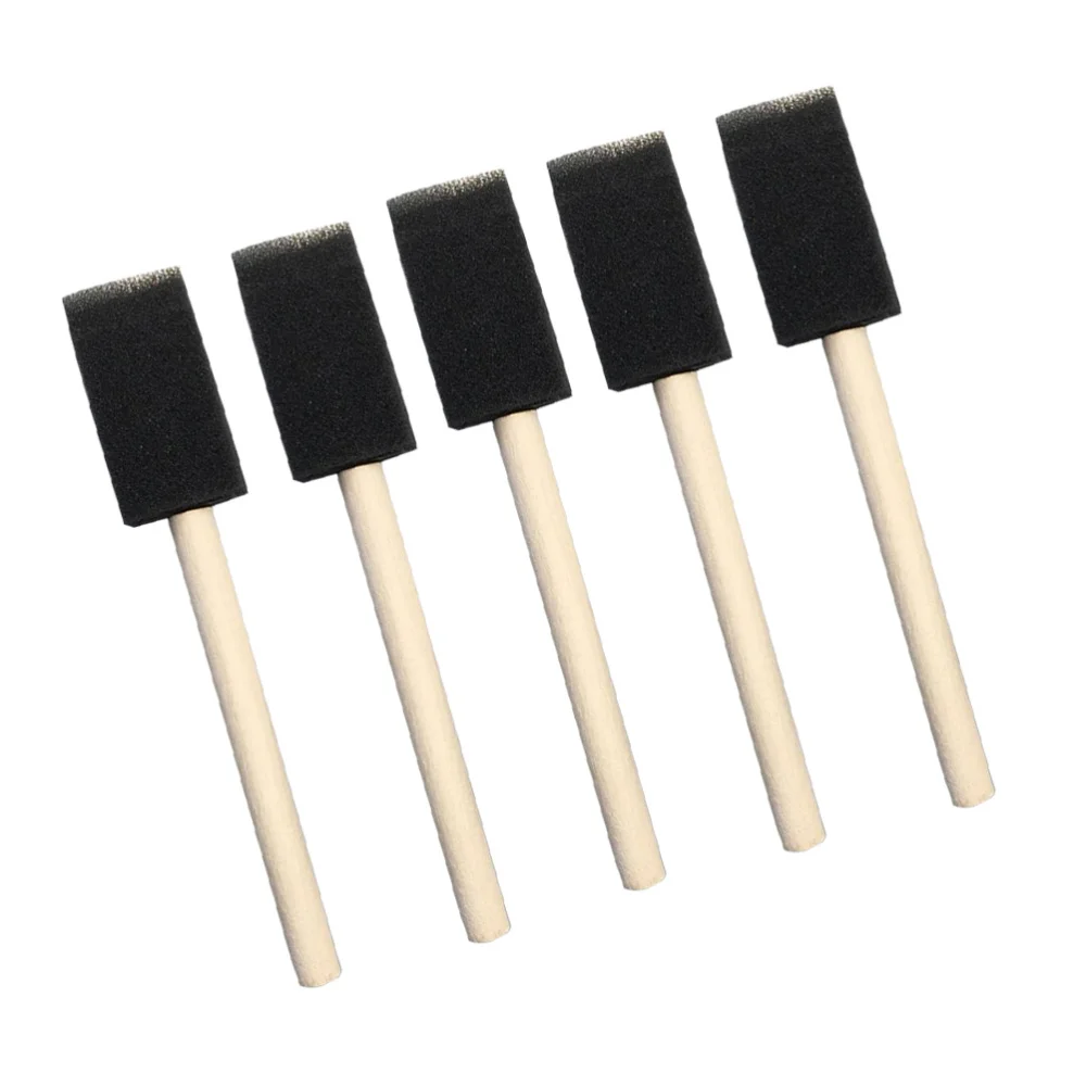 

60PCS 1 Inch Sponge Wood Handle Paint Brush Set Lightweight Durable for Acrylics Stains Varnishes Crafts Art