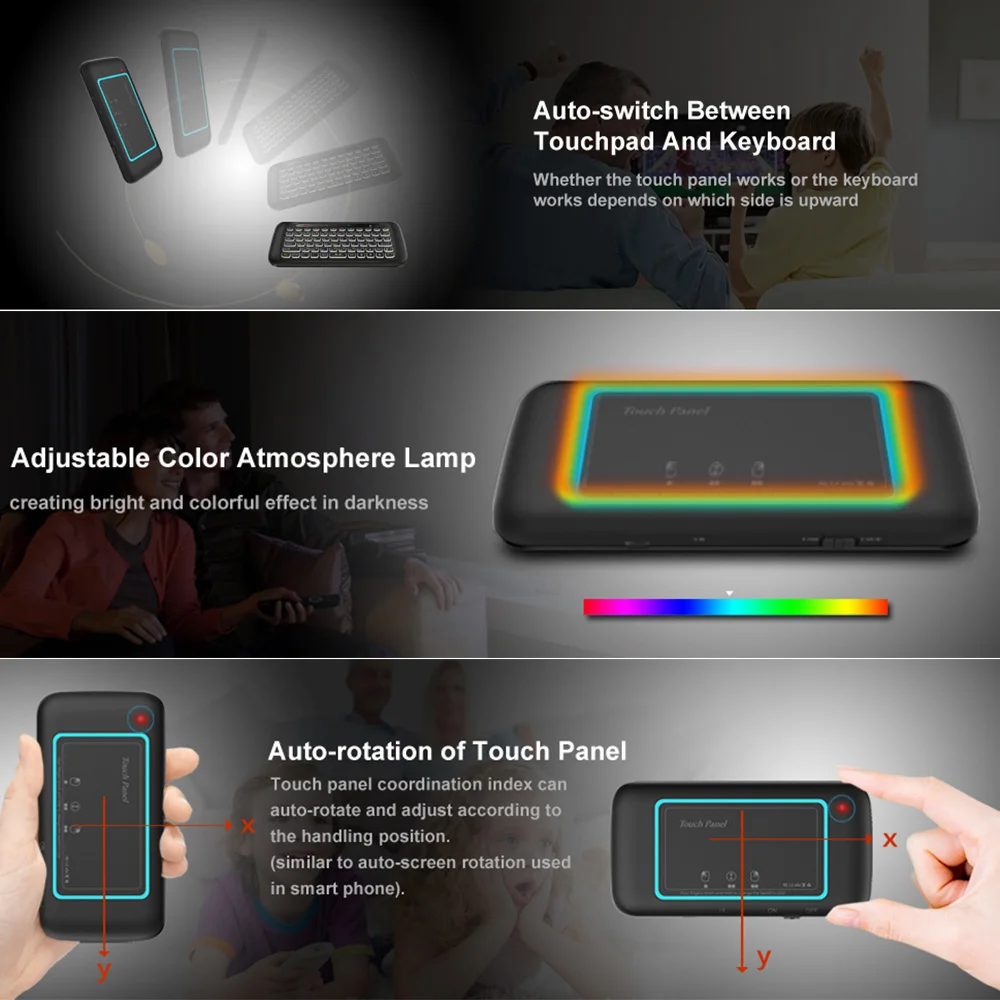 Беспроводная клавиатура с Цветной подсветкой и сенсорной панелью 2 4 ГГц |
