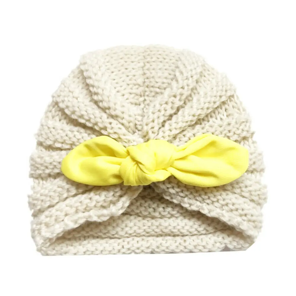 Brand New Baby Hats Newborn Toddler Kids Boys Girls Knit Wool Beanie Solid Winter Warm Bow Autumn Fashion Hot 2019 | Детская одежда и