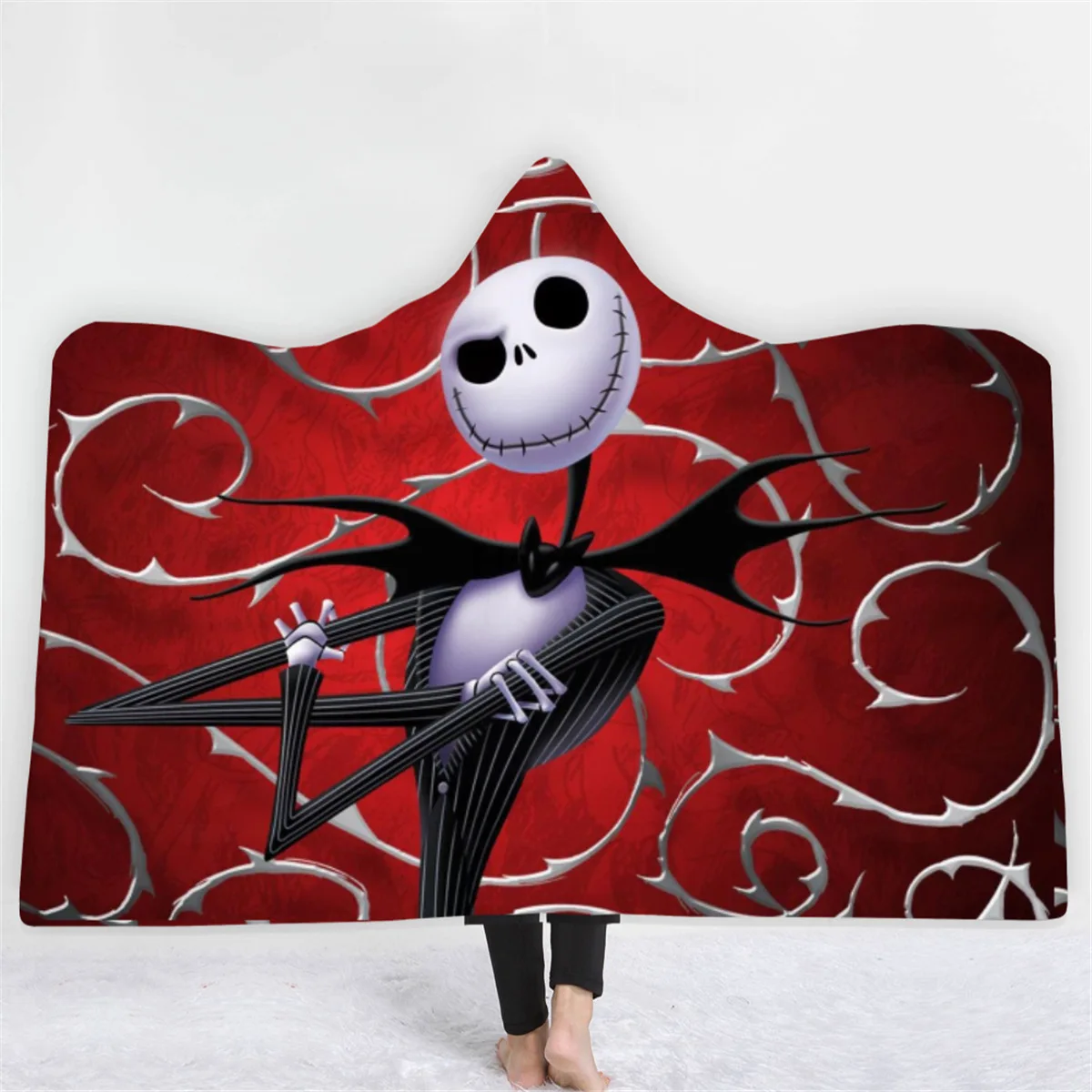 

3D Fleece Hooded Blanket Nightmare Before Christmas for Beds Cartoon Throw Blankets Custom Decoration Luxury Merry Christmas