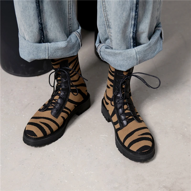 

VERCONAS Autumn Winter 2020 New Casual Ankle Boots For Women Lace-Up Low Heels Shoes Woman Fashion Concise Round Toe Basic Boots