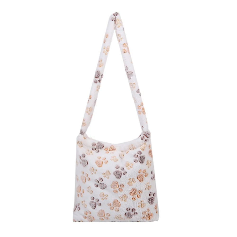 

Autumn Plush Tote Bag Portable Women Bear Print Shoulder Street Messenger Totes Youth Ladies Simple Versatile Bag