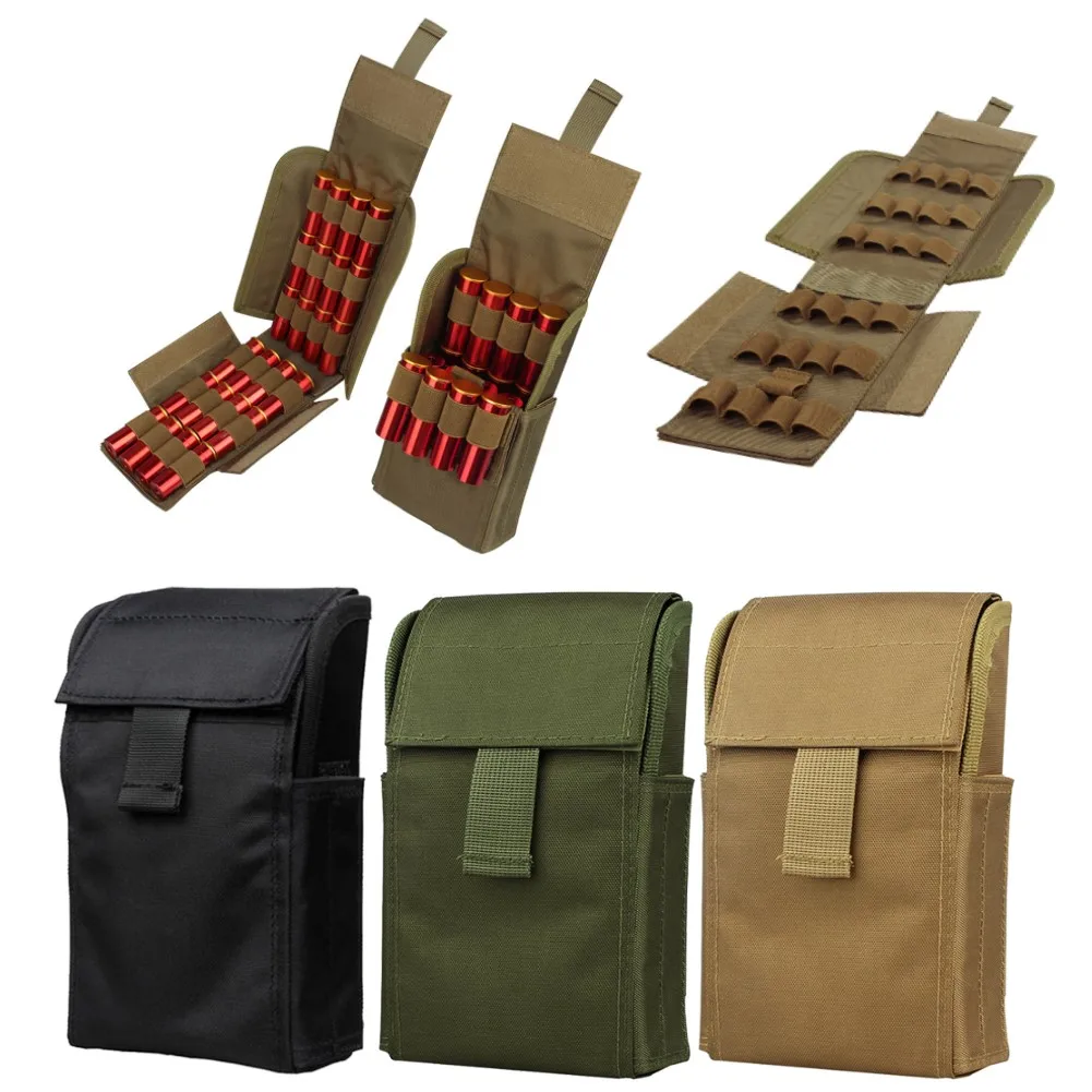 

Tactical 25-Hole Round Shell Holder Portable 12 Gauge Molle Waist Bag Military Shotgun Bullet Ammo Pouches Hunting Accessories