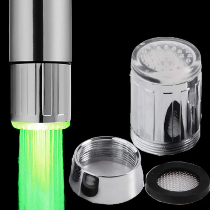 

7 Colors Luminous Light-up LED Water Faucet Shower Tap Basin Nozzle Creative Kitchen Bathroom Colorful Changing Glow Nozzle