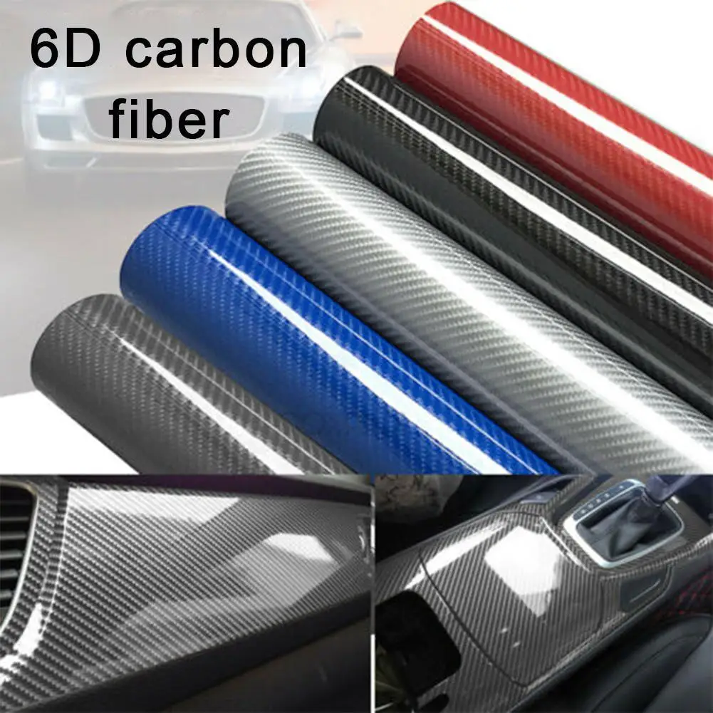 

1 шт. 20*152 см, 6D углеродное волокно, виниловая сменная пленка, пленка для автомобильной оболочки, 6D рулон автомобильной наклейки, автомобильны...