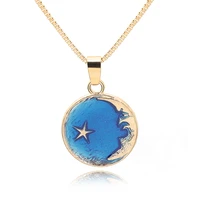 5 colorful cartoon ocean starfish crescent half moon geometry round astronaut space universe sun stars sky necklace jewelry