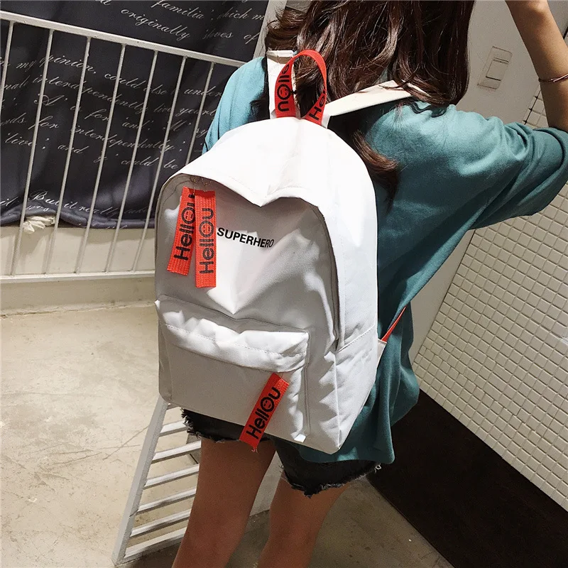 

Women Backpack Student School Bag Solid Color Female Shoulder Bag Large Capacity Casual Travel Bagpack