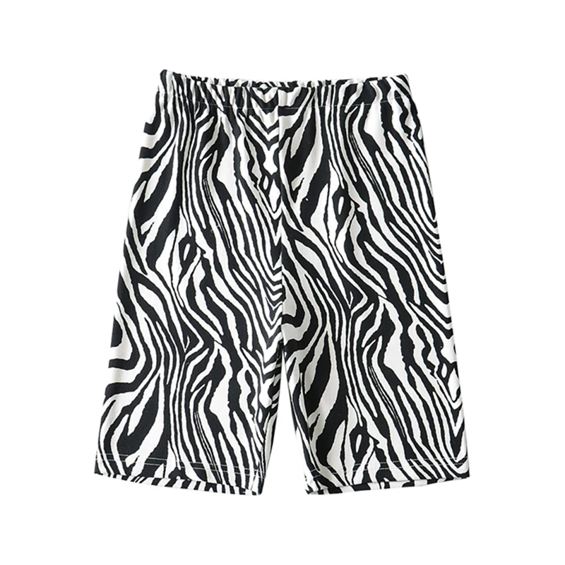 

Shorts For Women Zebra Print Tight Shorts Fashion Casual 2021 Summer Elegant High Waist Cycling Shorts Women's Running Clothing