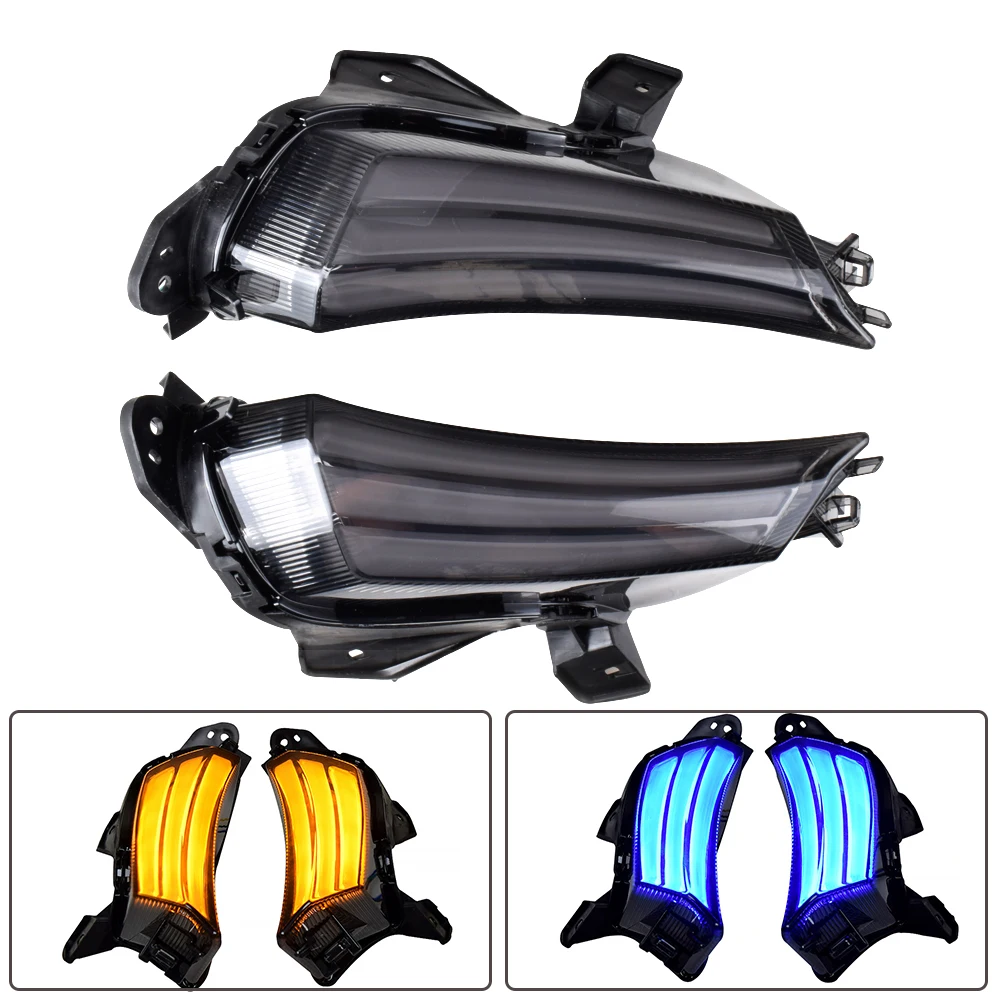 Blue Motorcycle Turn Signal Light for Yamaha X-MAX 250 300 XMAX XMAX300 XMAX250 Motorbike LED Front Daytime Running Lights Moto Lamp - Цвет: Blue
