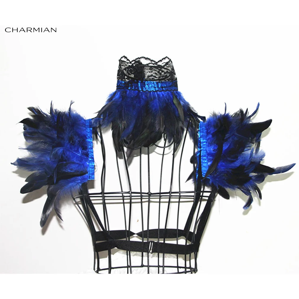 Шарф-воротник женский с перьями в викторианском стиле | Женская одежда