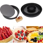 Круглая форма Flan для кастрюль, антипригарная форма для пирога, пиццы, тарелки, кекса, форма для торта, съемная сковорода для выпечки с широким дном, кухонные принадлежности для выпечки