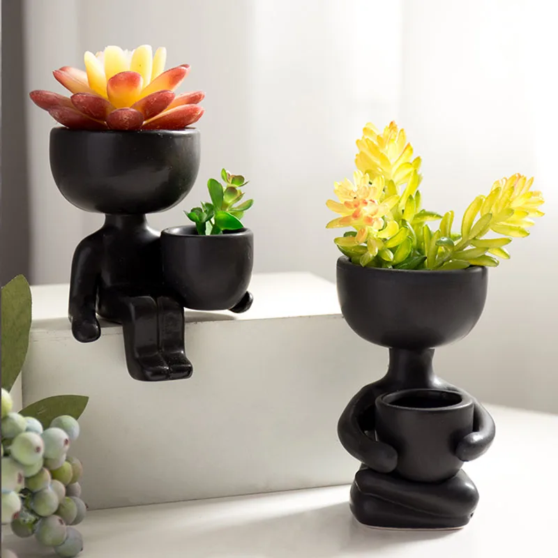 Strongwell Скандинавская Керамическая кукла маленький цветочный горшок креативная