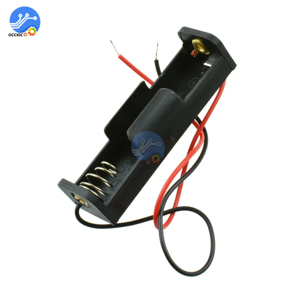 10 шт. пластиковый футляр для аккумулятора держатель с проводами AA 1 5 V 1XAA батареи| |