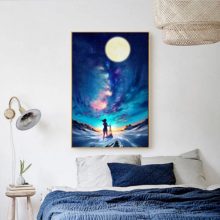 Настенная картина в нордическом стиле минималистичный рисунок звездного неба