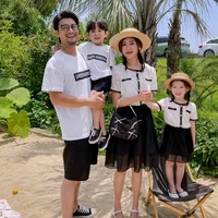 family clothing sets elegant suits for girls casual sets for boys long dress top t shirts shorts for boys family matching outfit