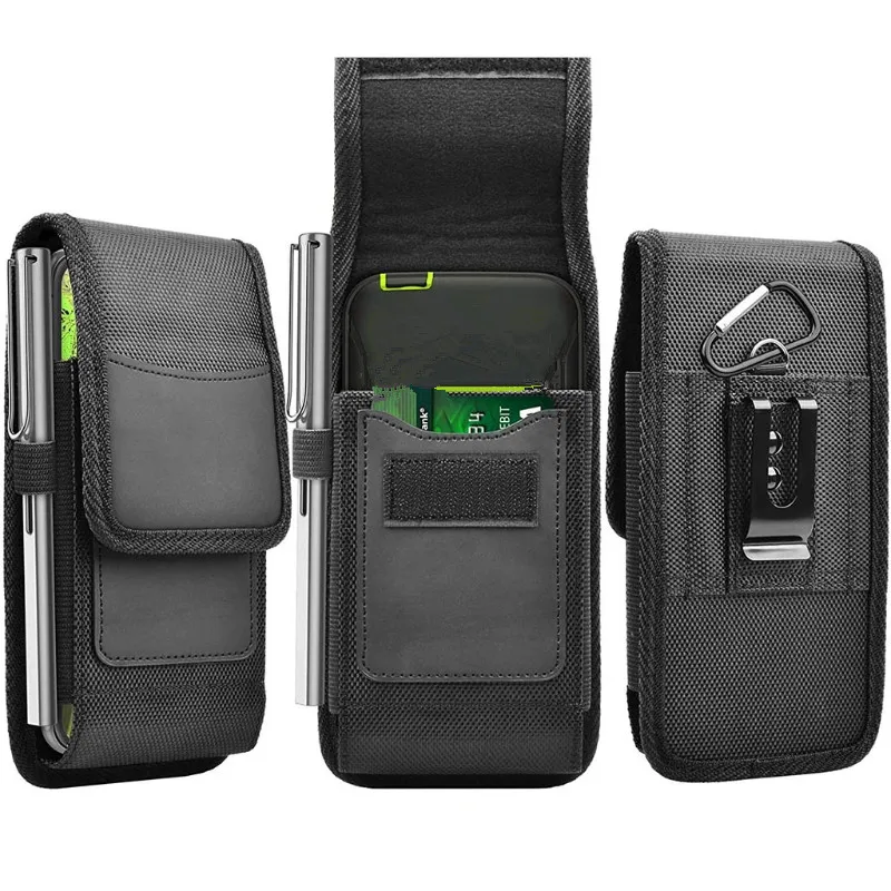 

Mobile Phone Waist Bag Men Women Small Nylon Cell Phone Holster Storage Waist Fanny Pack Purse with Belt Loop Bum Bag 4 Size