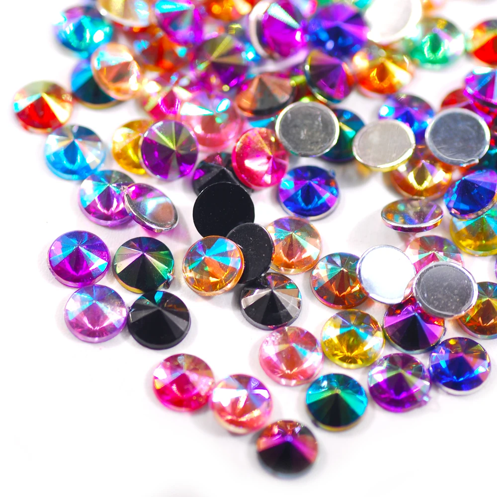 

Круглые полимерные накладные ногти, 4 мм, 1000 шт., стразы с плоской задней поверхностью, яркие аксессуары для маникюра