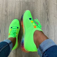 2021 women sneakers breathable women flat shoes lightweight casual shoes ladies lace up sock sneakers plus size women shoes