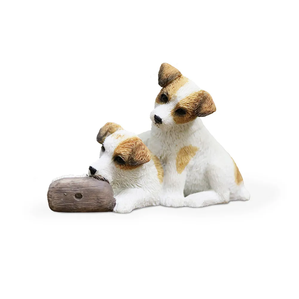 

JJM Jack Russell Terrier Dog Pet Figure Collector Toy Model Educational for Adults Kids Gift Canidae Animal Car Decoration