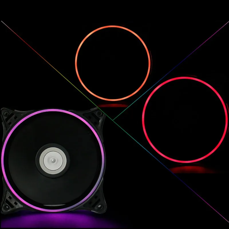 Тихий компьютерный чехол RGB со светодиодный подсветкой вентилятор охлаждения