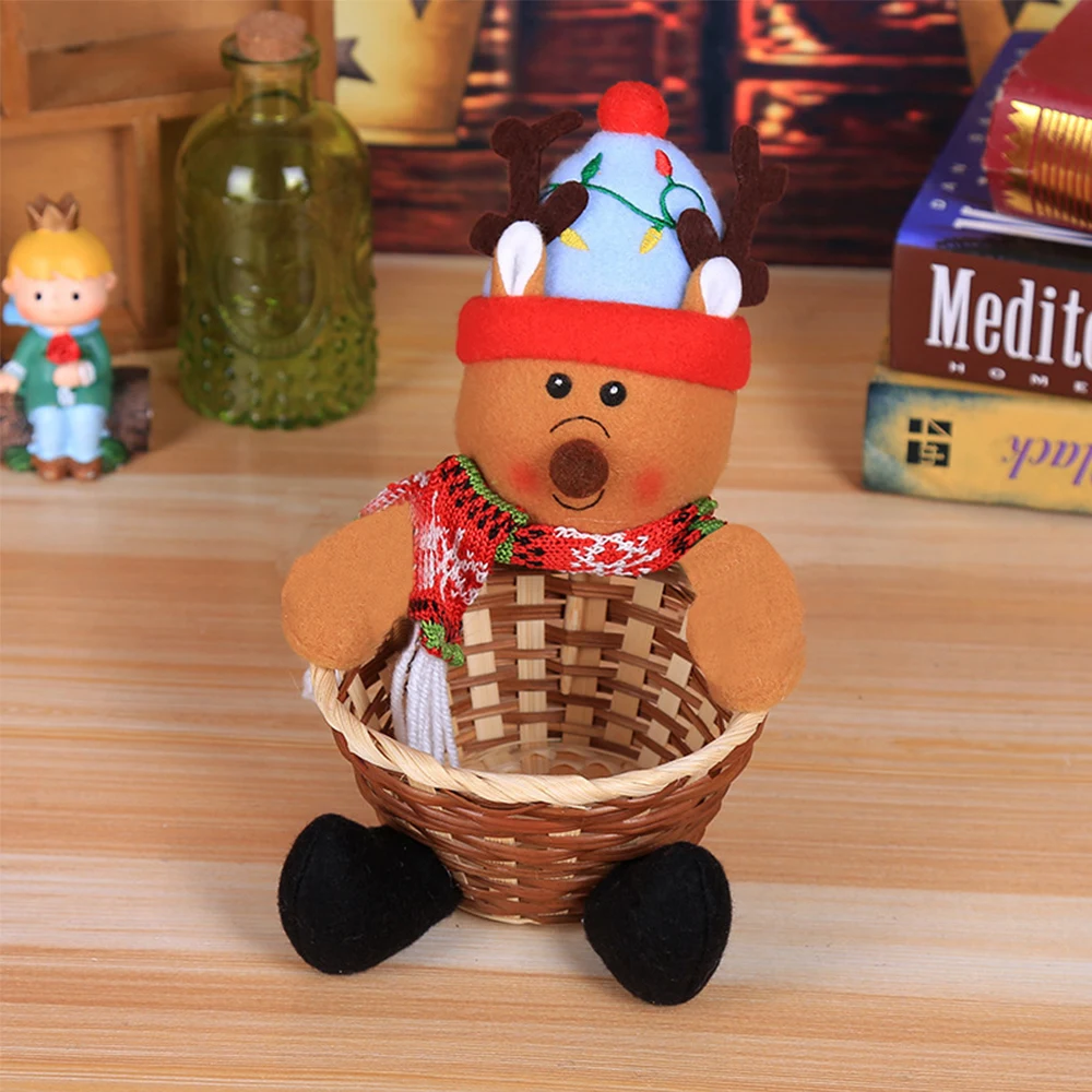

L Size Bamboo Woven Multi-Purpose Christmas Decoration Candy Basket Table Decorat Children Candies Basket Christmas Gift Basket