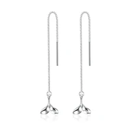 zemior 925 sterling silver earrings for women simple fishtail tassel drop earring fine jewelry romantic wedding engagement gift