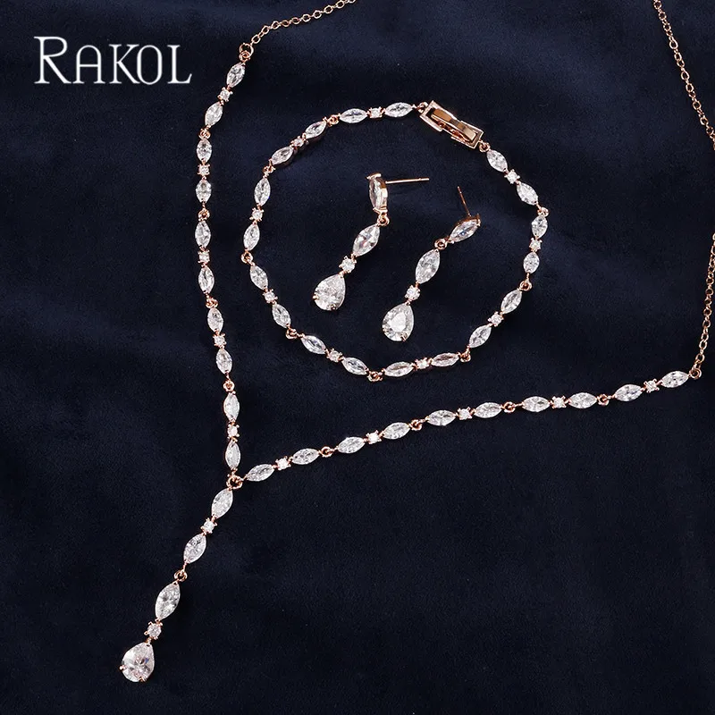 Высококачественные кубические циркониевые серьги-капли RAKOL висячие серьги и