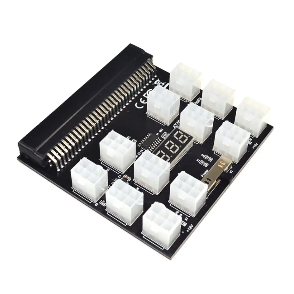 

PCI-E 12V 64Pin to 12/17x 6Pin Power Supply Server Adapter Cables Breakout Board Power Conversion for 1200W 750W GPU Mining