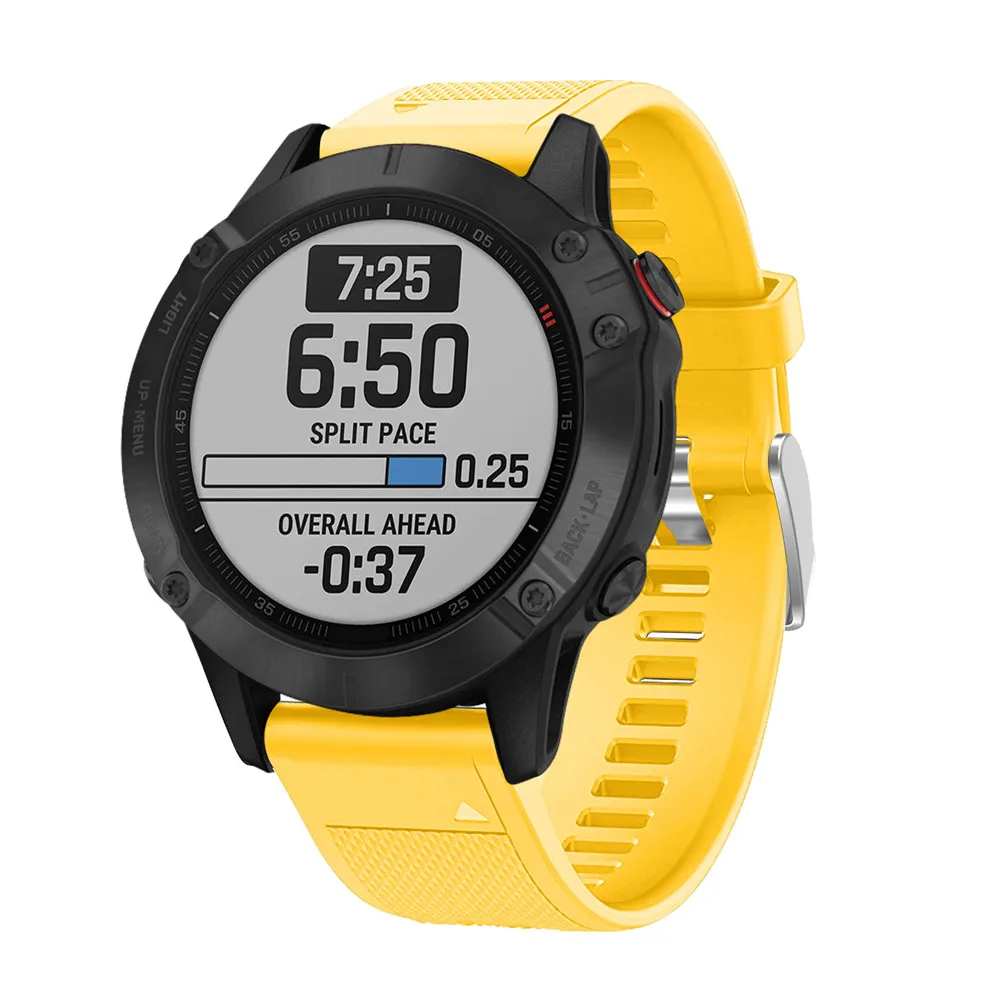 Цвет: желтый 26 мм силиконовый ремешок для часов Ремешок для Garmin Fenix 6X6 6S Pro 5X5 5S Plus 3 3HR часы браслет легко подходят быстрый выпуск 20 22 мм - Цвет: Цвет: желтый